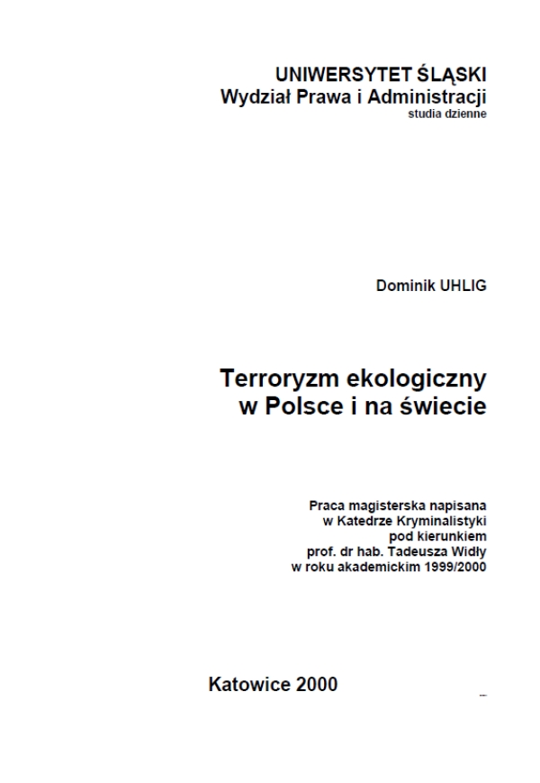 Terroryzm ekologiczny w Polsce i na świecie
