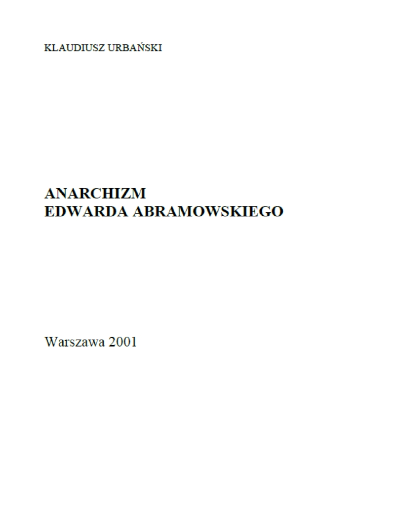 ANARCHIZM EDWARDA ABRAMOWSKIEGO