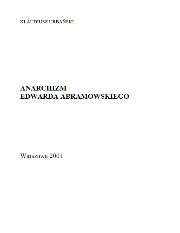 ANARCHIZM EDWARDA ABRAMOWSKIEGO