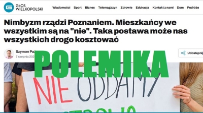 Prezydencki beton. Czy Jaśkowiak zignoruje głos mieszkańc&oacute;w Poznania?