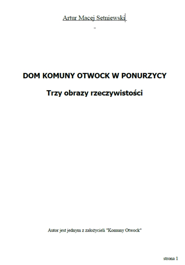 DOM KOMUNY OTWOCK W PONURZYCY