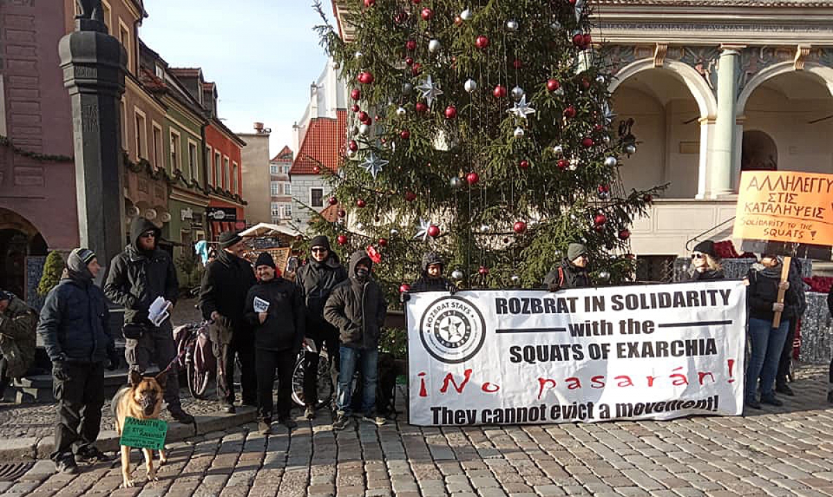 Solidarni z migrantami i skłotersami w Grecji - relacja z pikiety