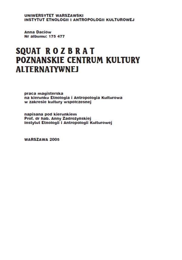 SQUAT ROZBRAT POZNAŃSKIE CENTRUM KULTURY ALTERNATYWNEJ