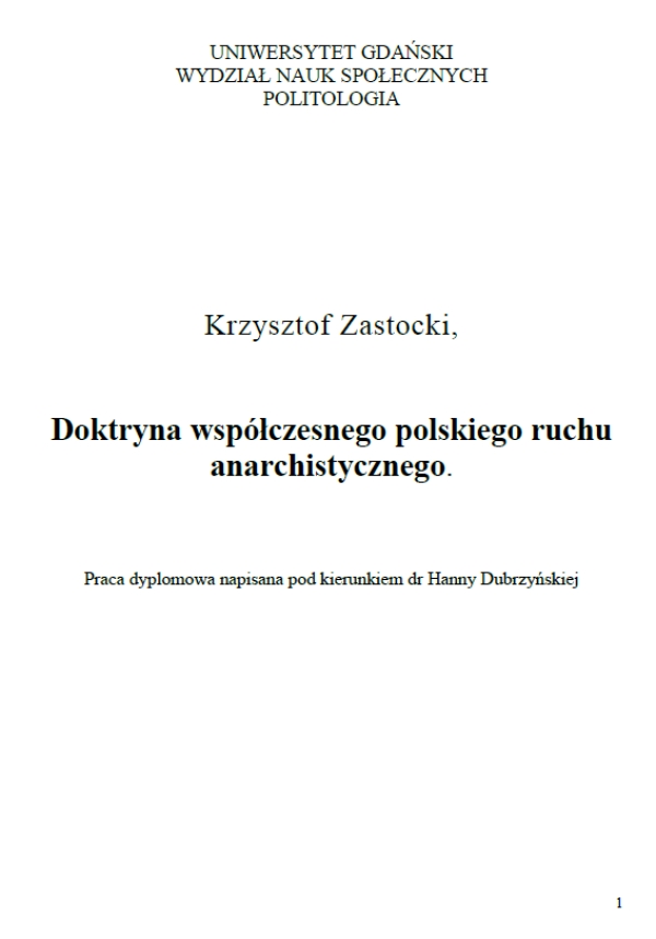 Doktryna współczesnego polskiego ruchu anarchistycznego